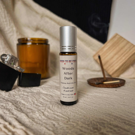 dark woody natural fragrance oil for men and women Woods After Dark Essence Roll-On Oil
