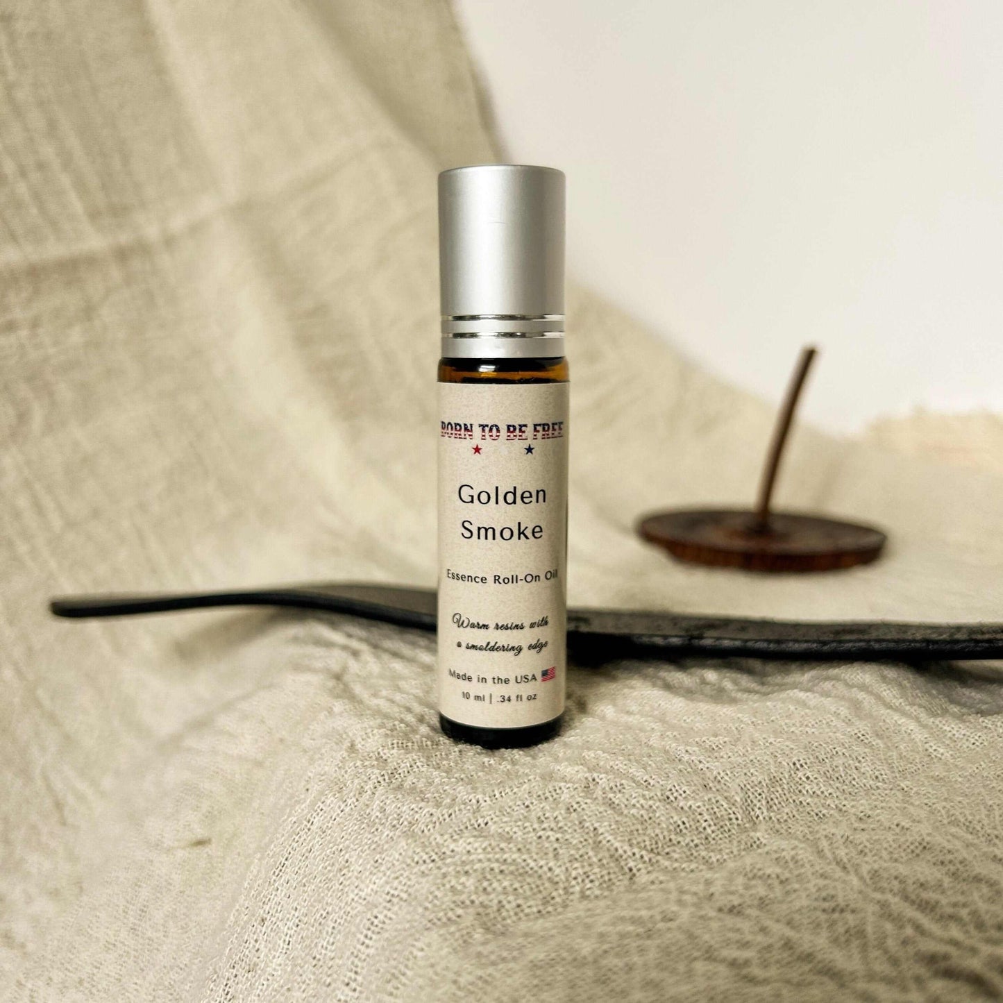 smoky warm roll on perfume with clean natural oils Golden Smoke Essence Roll-On Oil