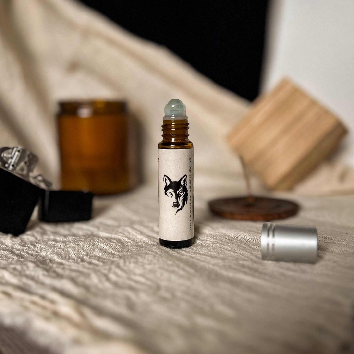 natural unisex perfume made with cedarwood and musk Woods After Dark Essence Roll-On Oil