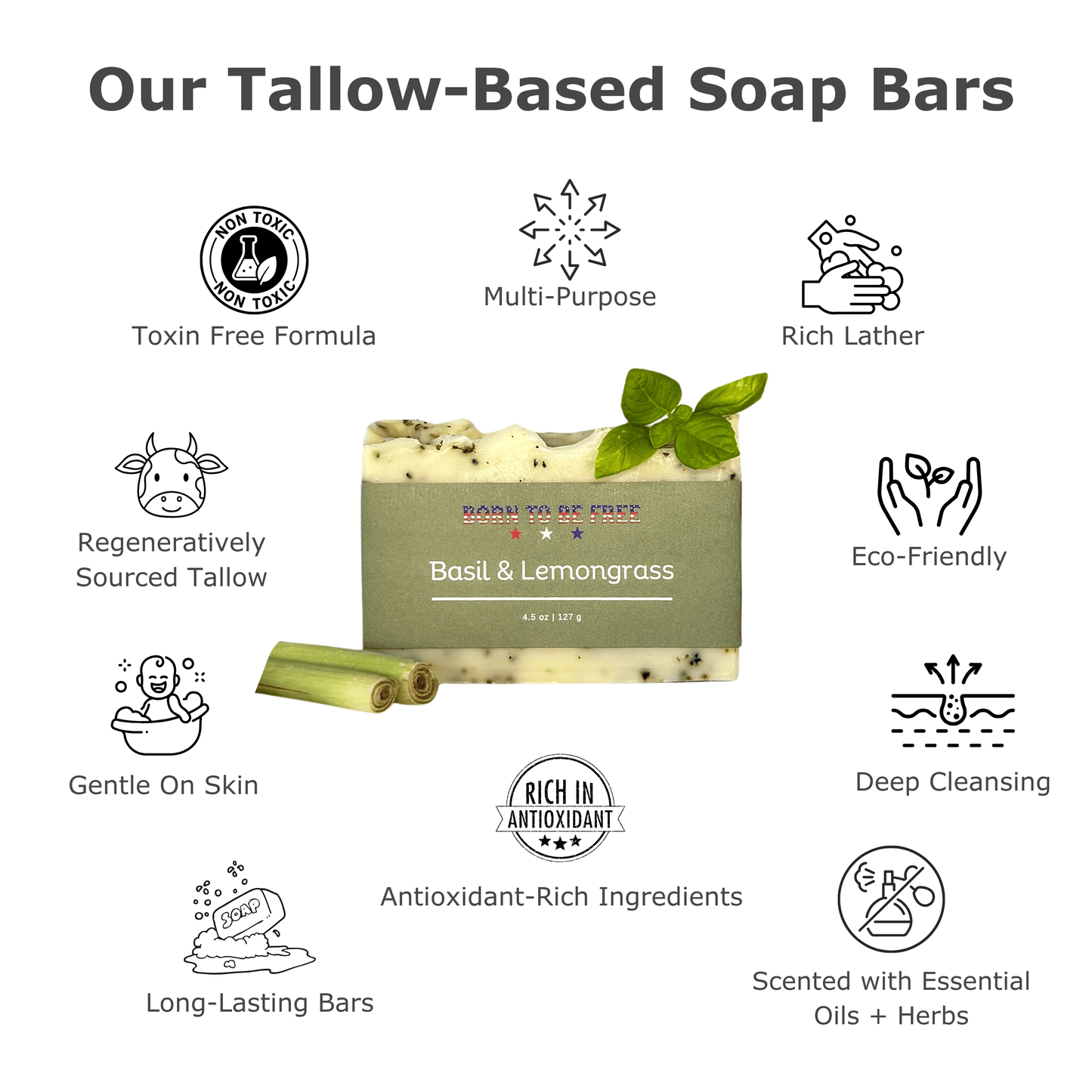All-natural cleansing soap for sensitive skin