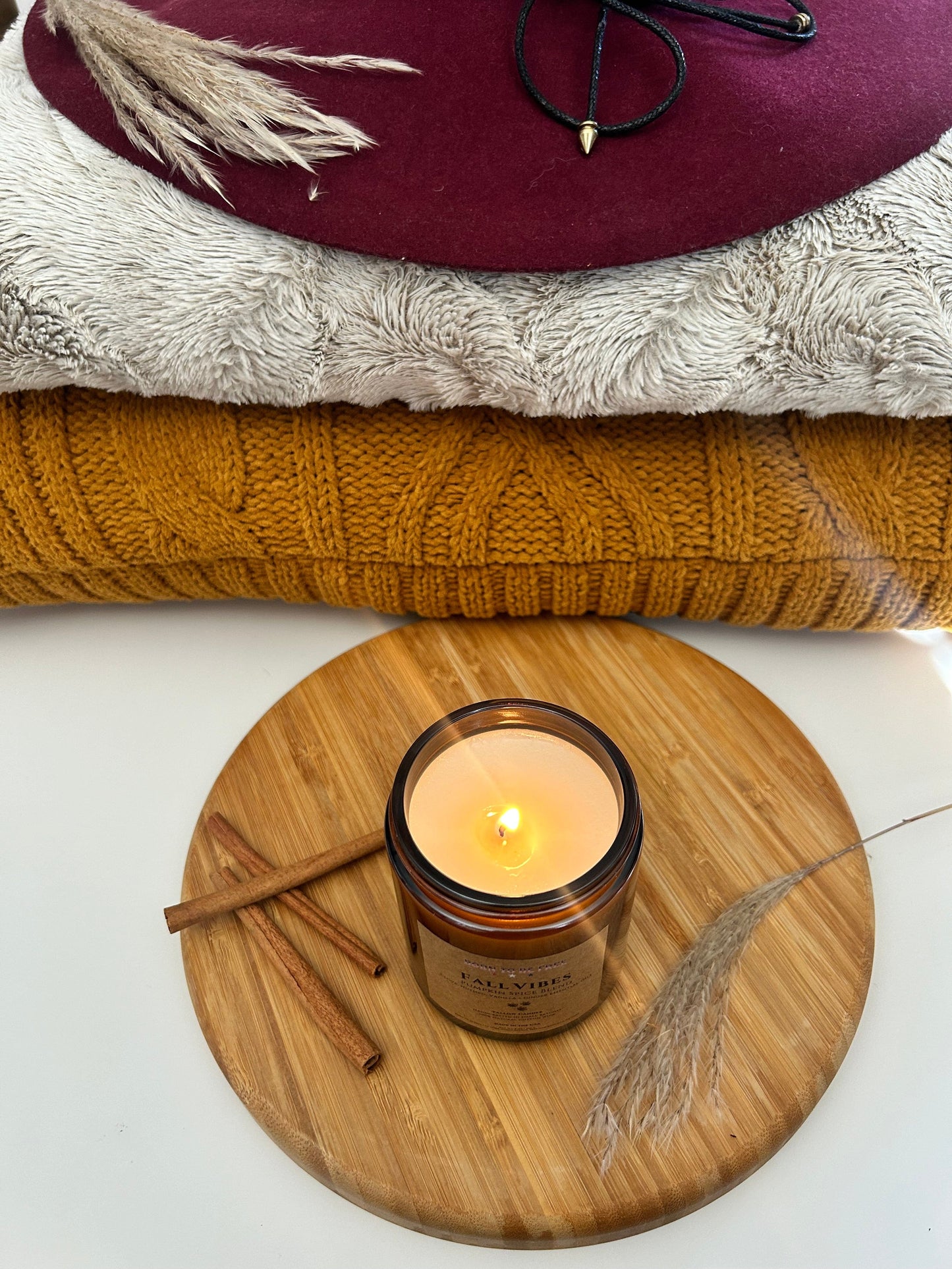 pumpkin spice inspired natural candle for clean living