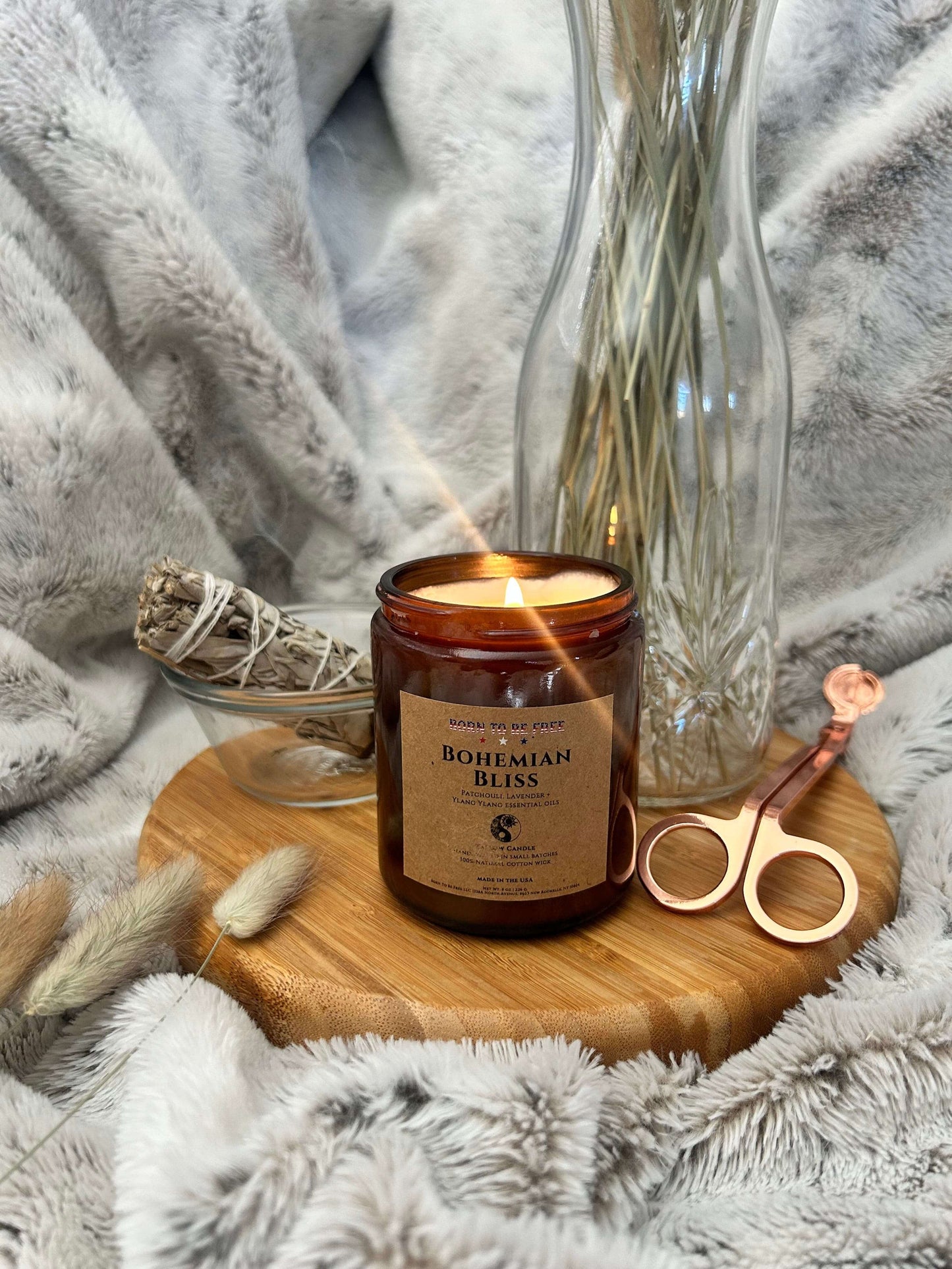 handmade grass-fed beef Bohemian Bliss Tallow Candle