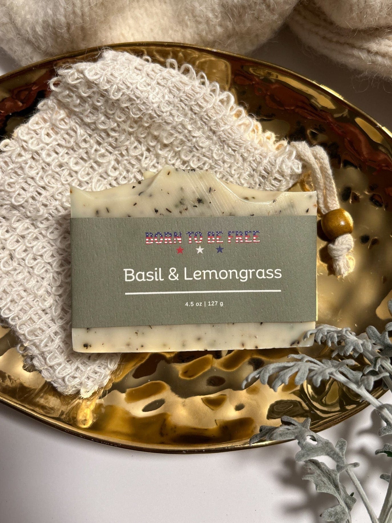 Non-toxic soap bar beef tallow herb scent