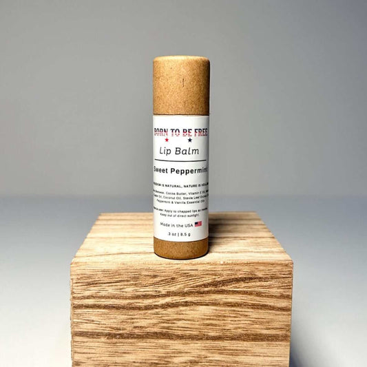 Cooling peppermint lip moisturizer plastic free packaging Sweet Peppermint Lip Balm
