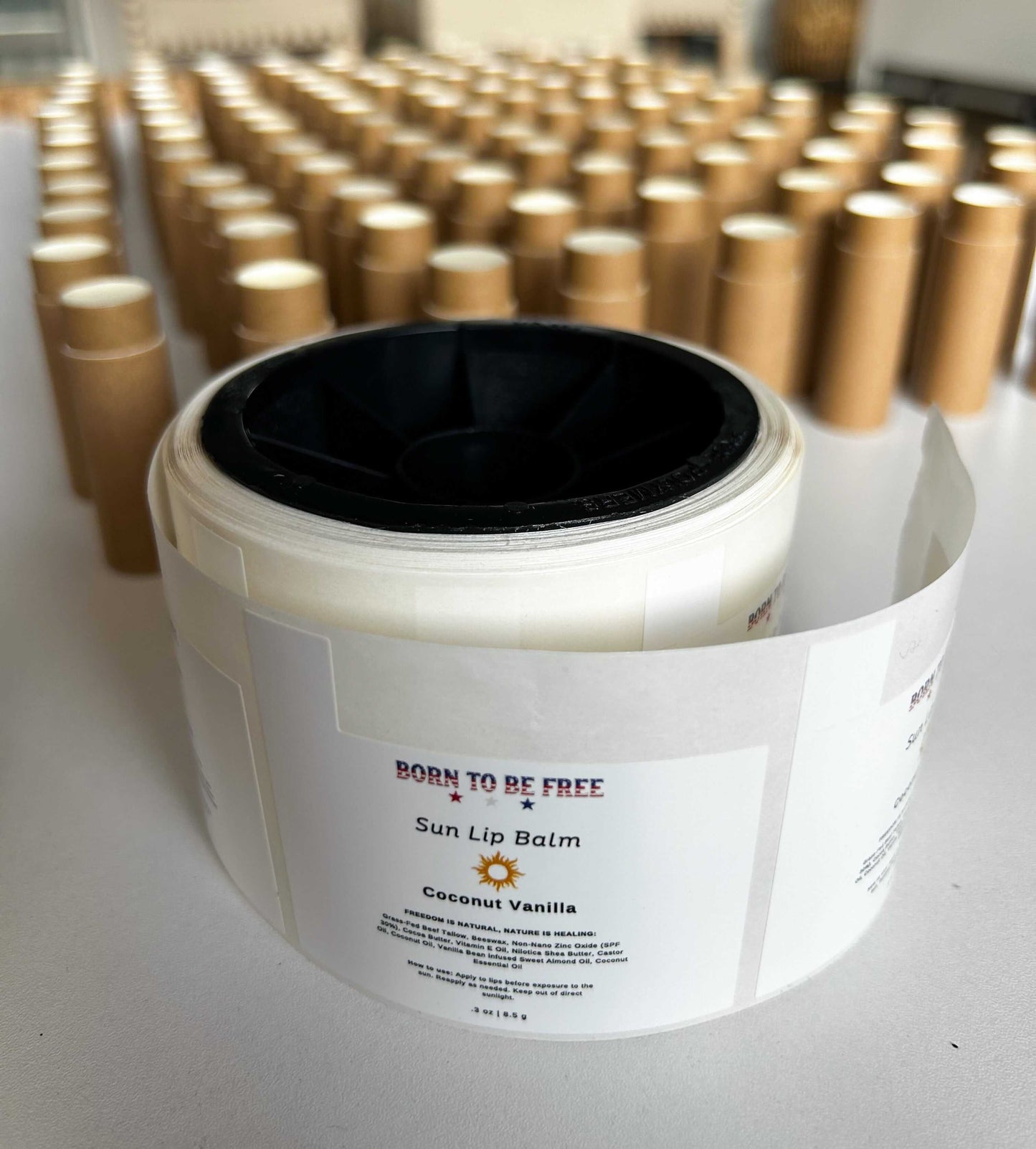 chemical free Sun Lip Balm with tallow and beeswax