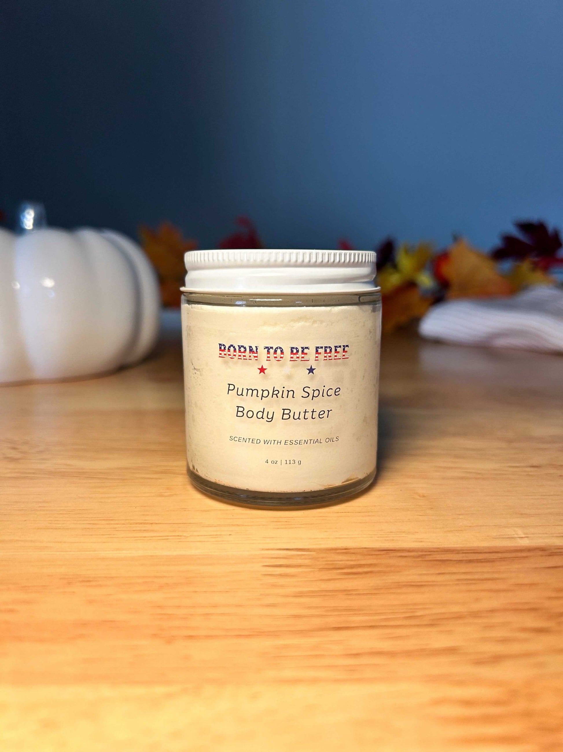 fall scented tallow body cream with pumpkin spice aroma Born To Be Free