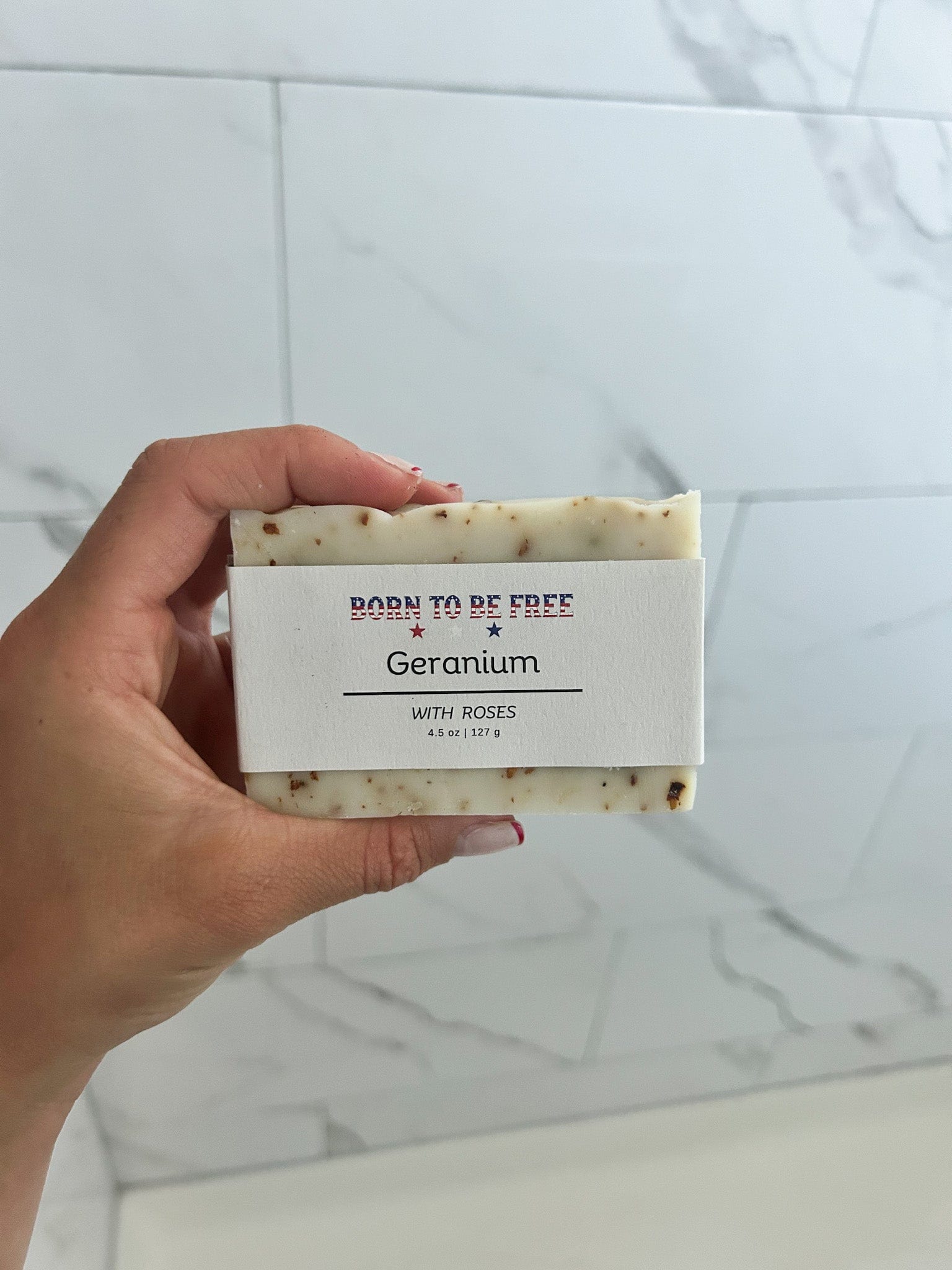anti aging Geranium & Rose Tallow Soap Bar with rose and geranium oils