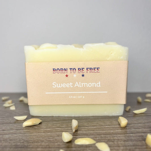 natural sweet almond tallow soap bar for dry skin