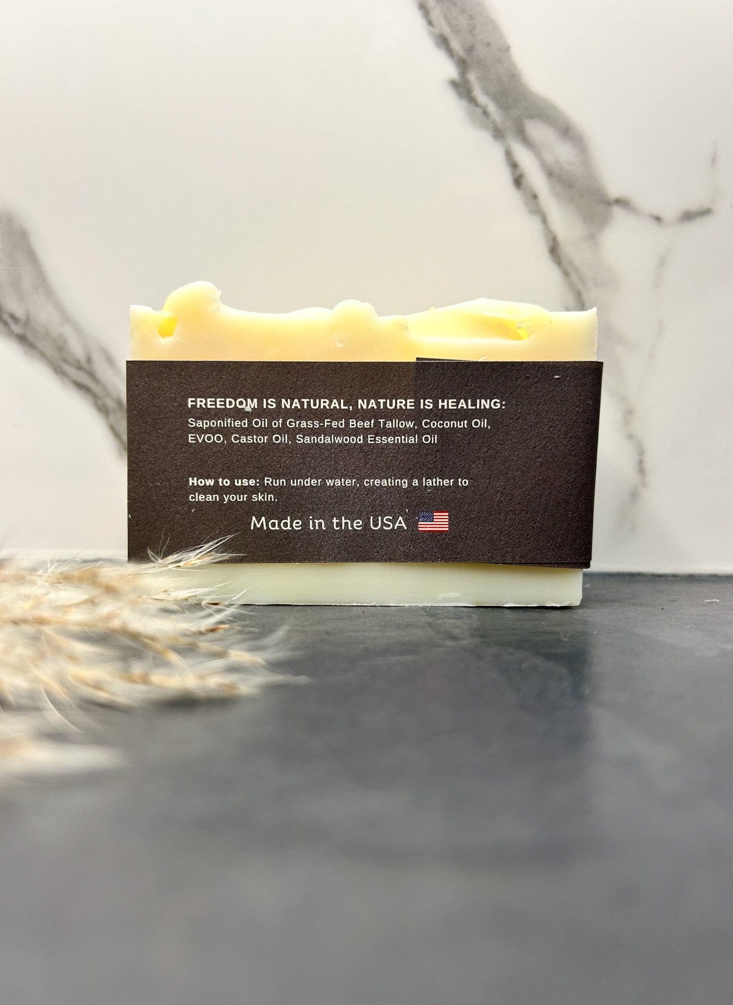 earthy Sandalwood Tallow Soap Barmade with grass fed tallow