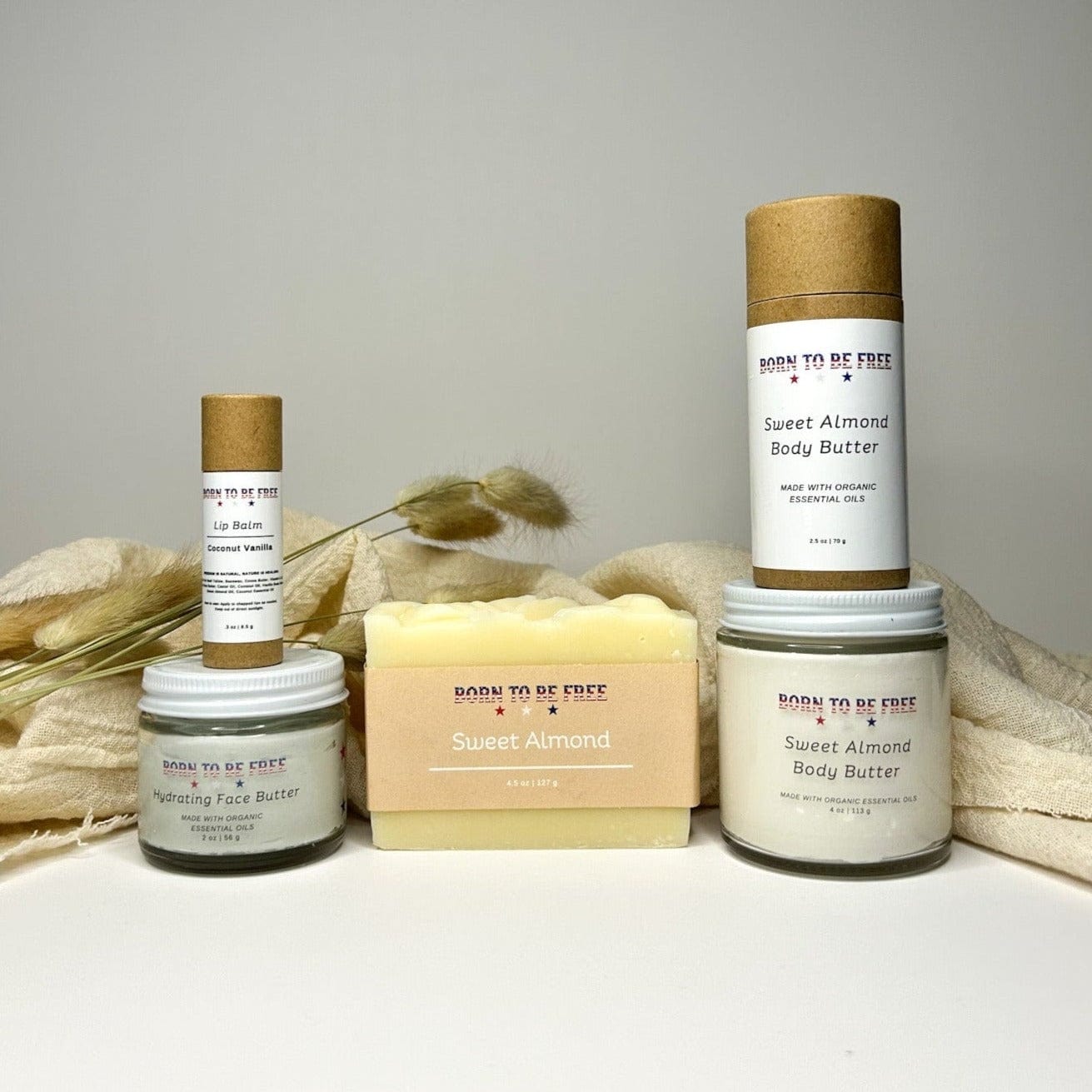 natural body care set with nourishing tallow and botanicals