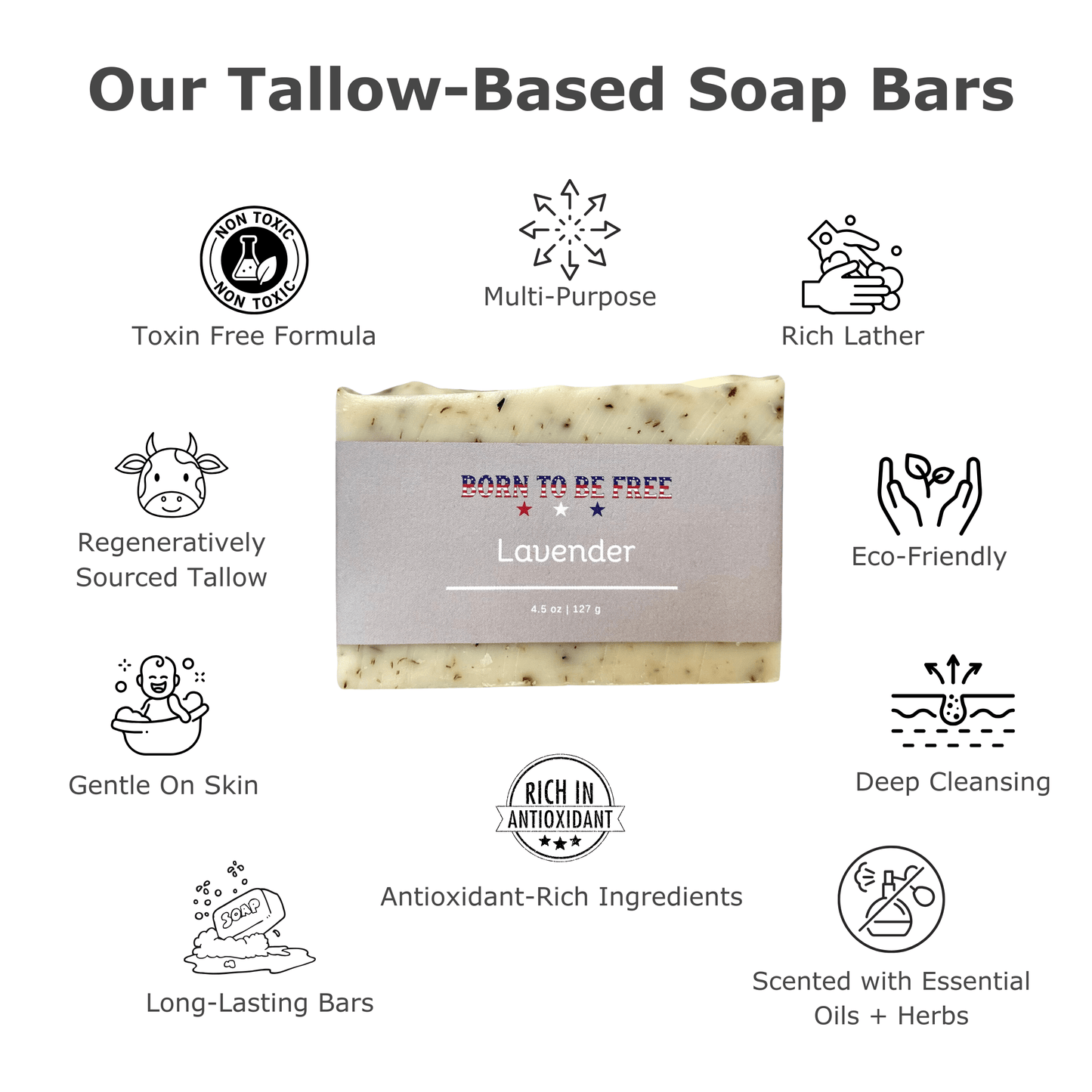 clean lavender bar soap free from chemicals and seed oils