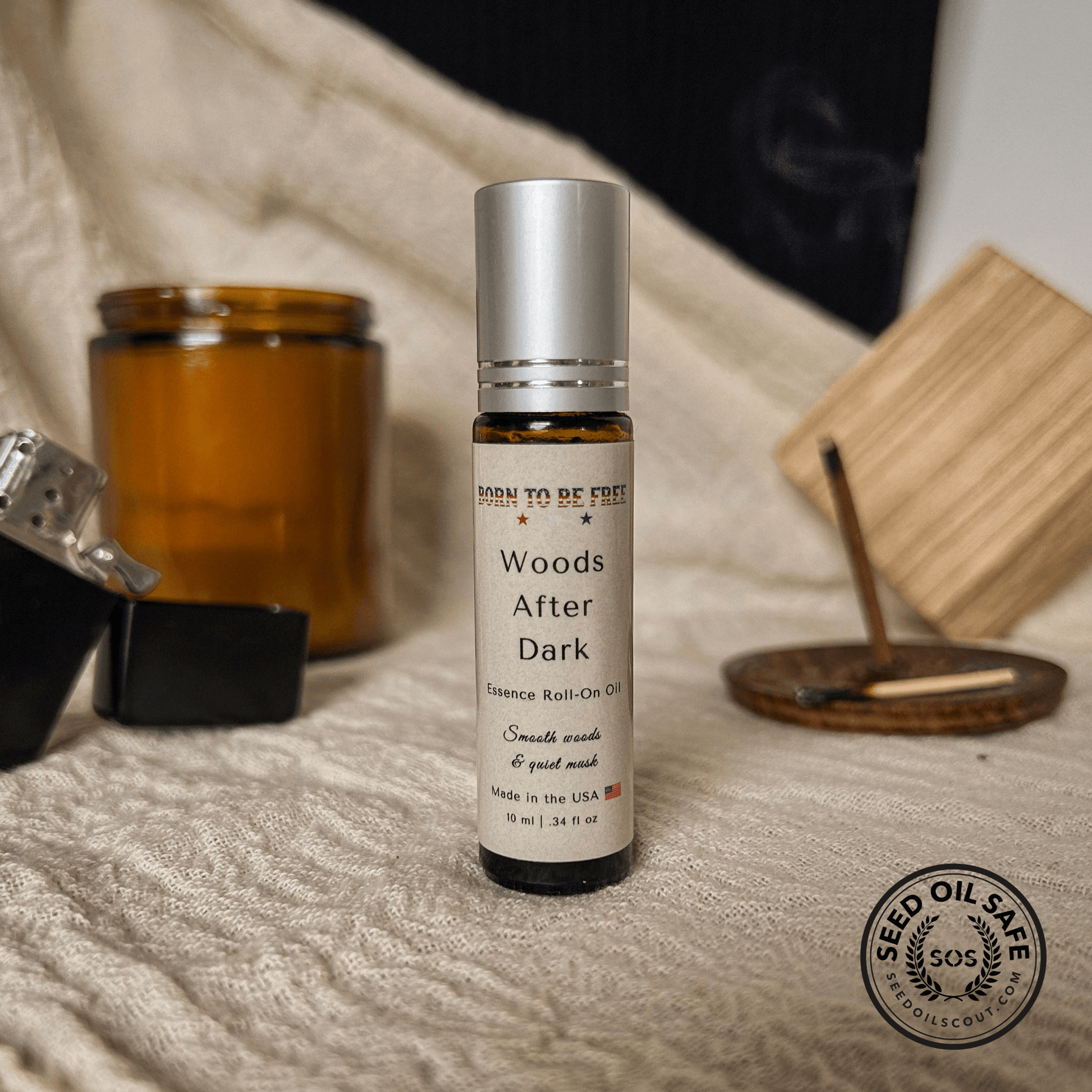dark woody natural fragrance oil for men and women Woods After Dark Essence Roll-On Oil