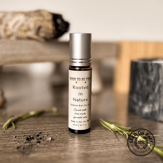 natural perfume made with cedarwood and patchouli Rooted in Nature Essence Roll-On Oil