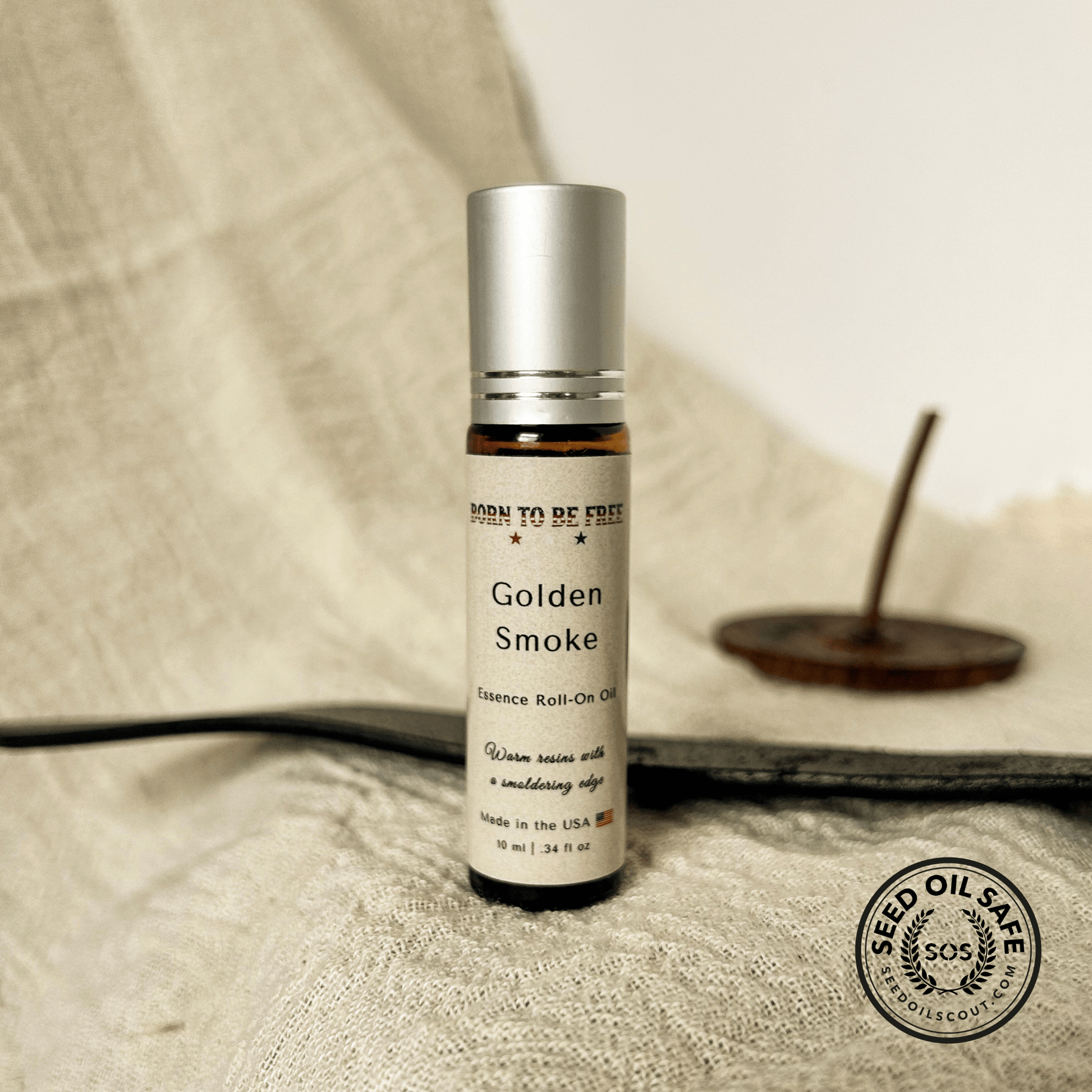 smoky warm roll on perfume with clean natural oils Golden Smoke Essence Roll-On Oil