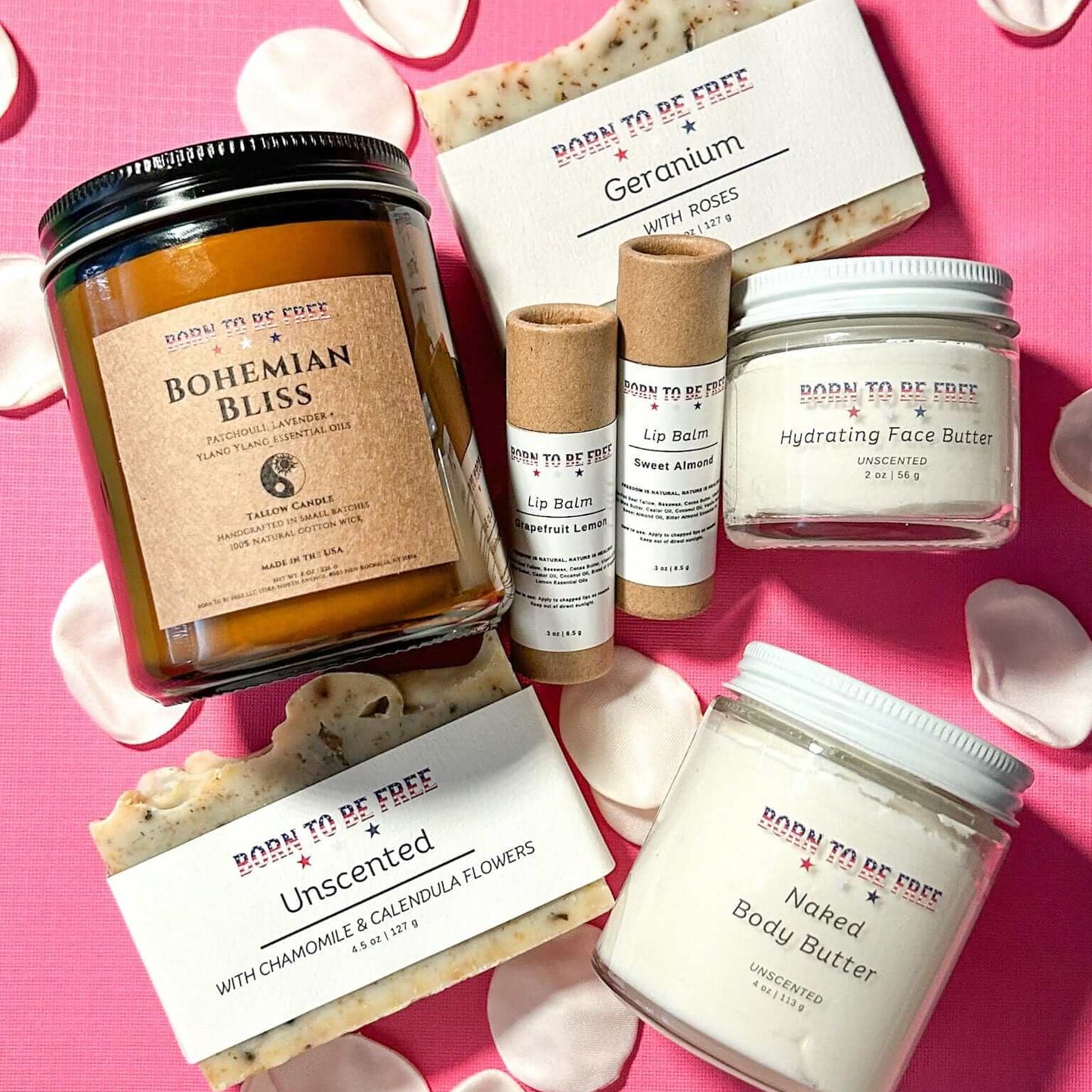 Valentines Day Plain Jane Box-Large featuring skincare products on a pink background.