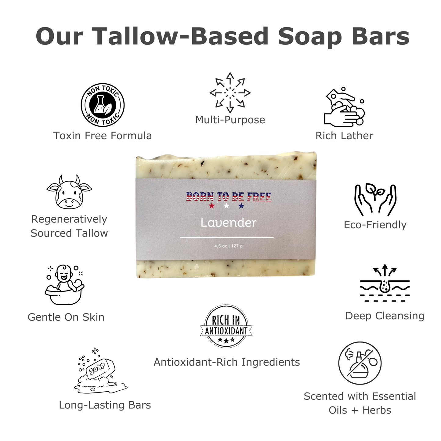 Lavender Tallow Soap Bar