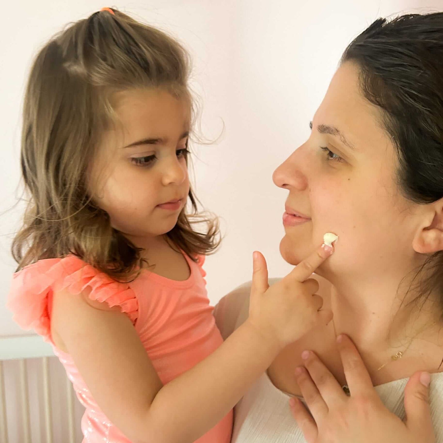 Baby Essentials Bundle- Non Toxic Baby Care in use with mother and daughter during a grooming routine.