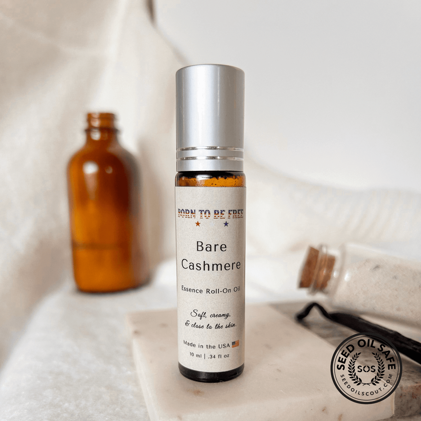 Natural perfume roll-on oil avocado base Bare Cashmere Essence Roll-On Oil