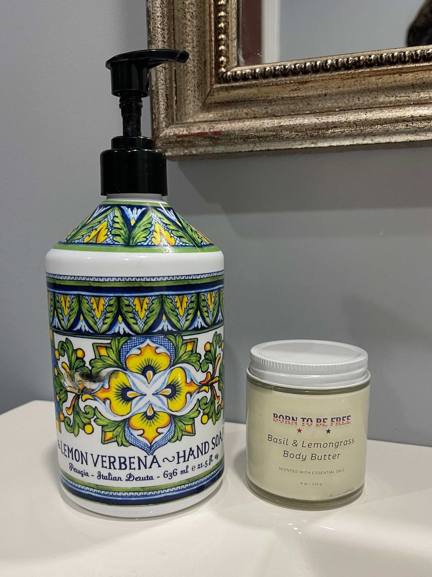 Handcrafted Basil & Lemongrass Body Butter for dry skin hydration
