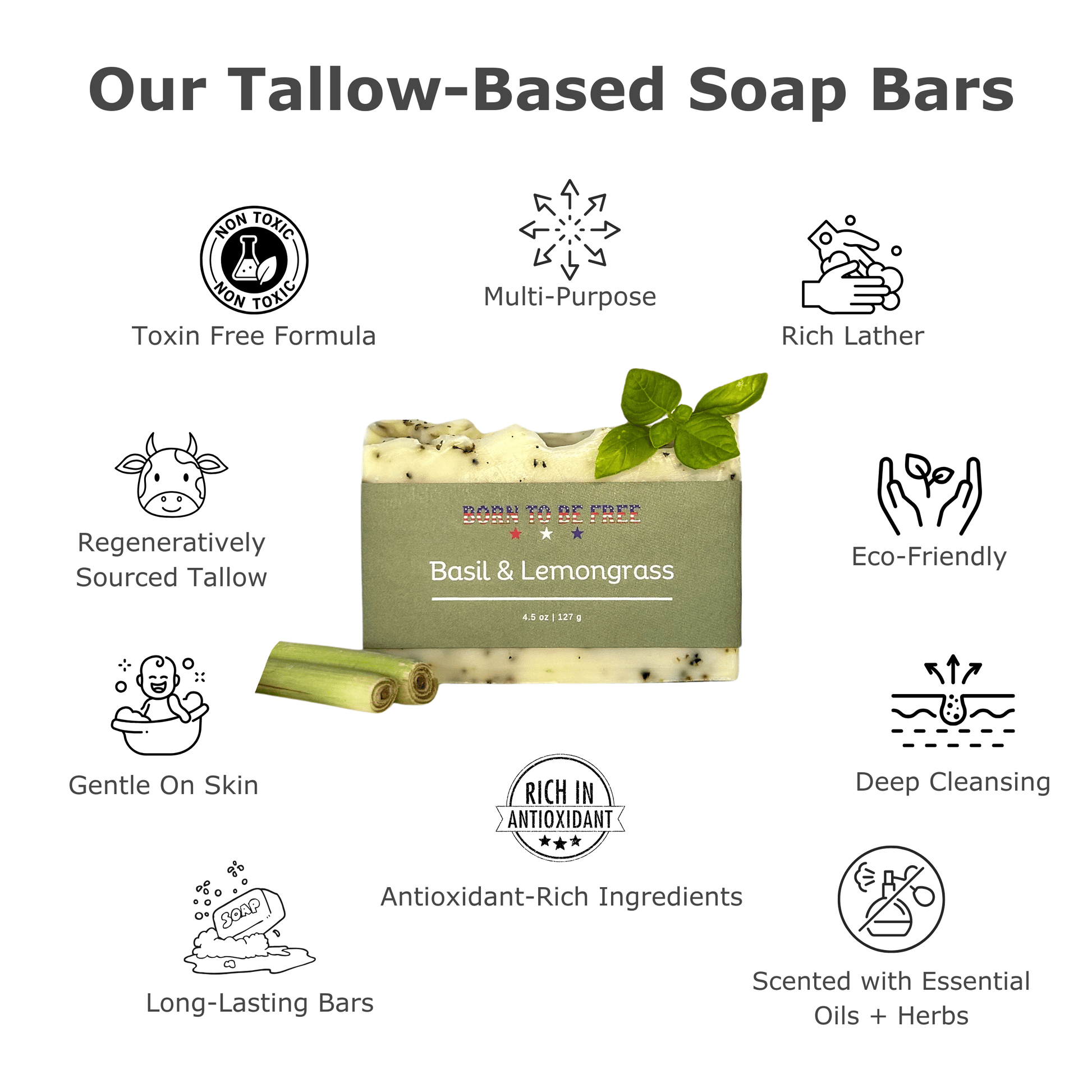 All-natural cleansing soap for sensitive skin 