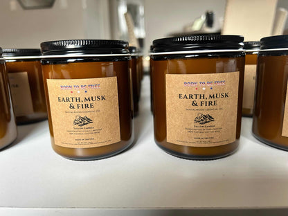 Earth Musk & Fire Tallow Candle clean natural candle for meditation and relaxation
