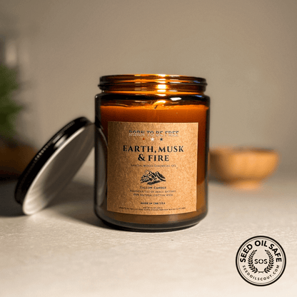 Earth Musk & Fire Tallow Candle chemical free musky candle for cozy home ambiance