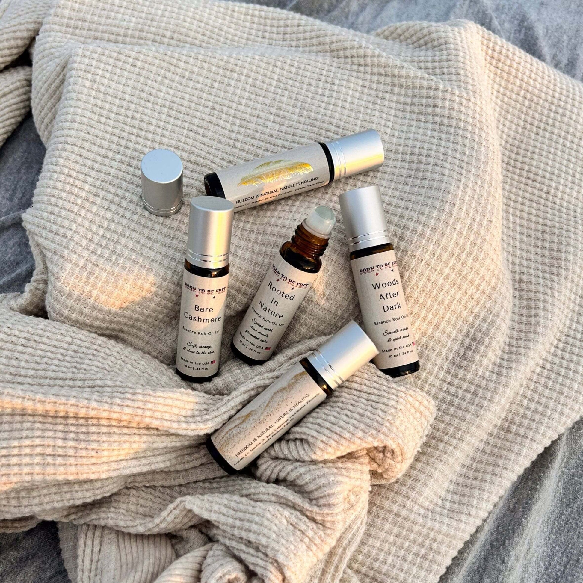 toxin free roll on fragrance bundle with avocado oil base on sale Essence Roll-On Collection