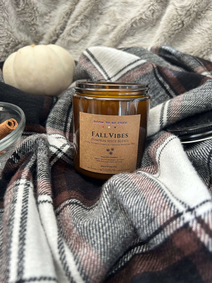clean burning Fall Vibes- Pumpkin Spice Blend Tallow Candle for seasonal wellness