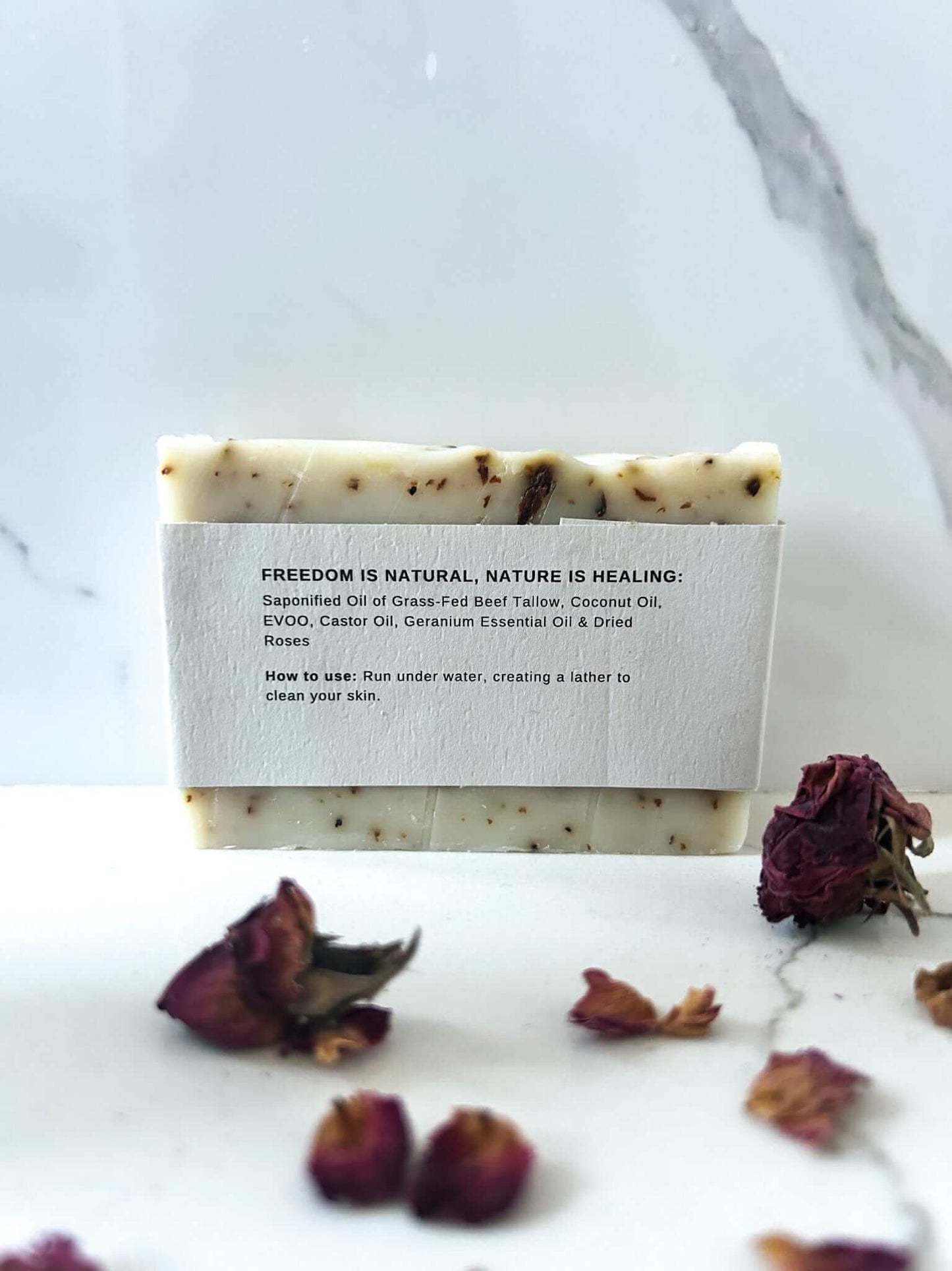 natural Geranium & Rose Tallow Soap Bar for glowing healthy skin