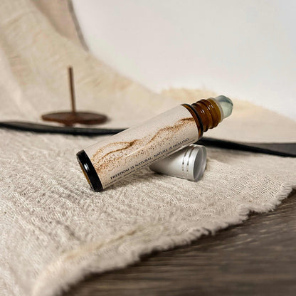 unisex fragrance oil made with sandalwood and cedar Golden Smoke Essence Roll-On Oil