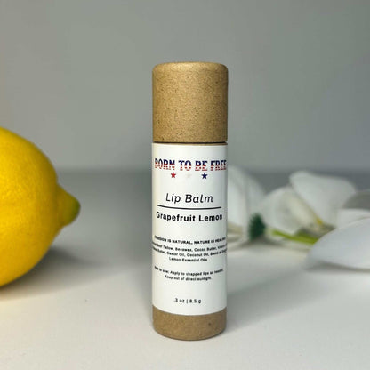 organic Grapefruit Lemon Lip Balm for healthy, glossy lips