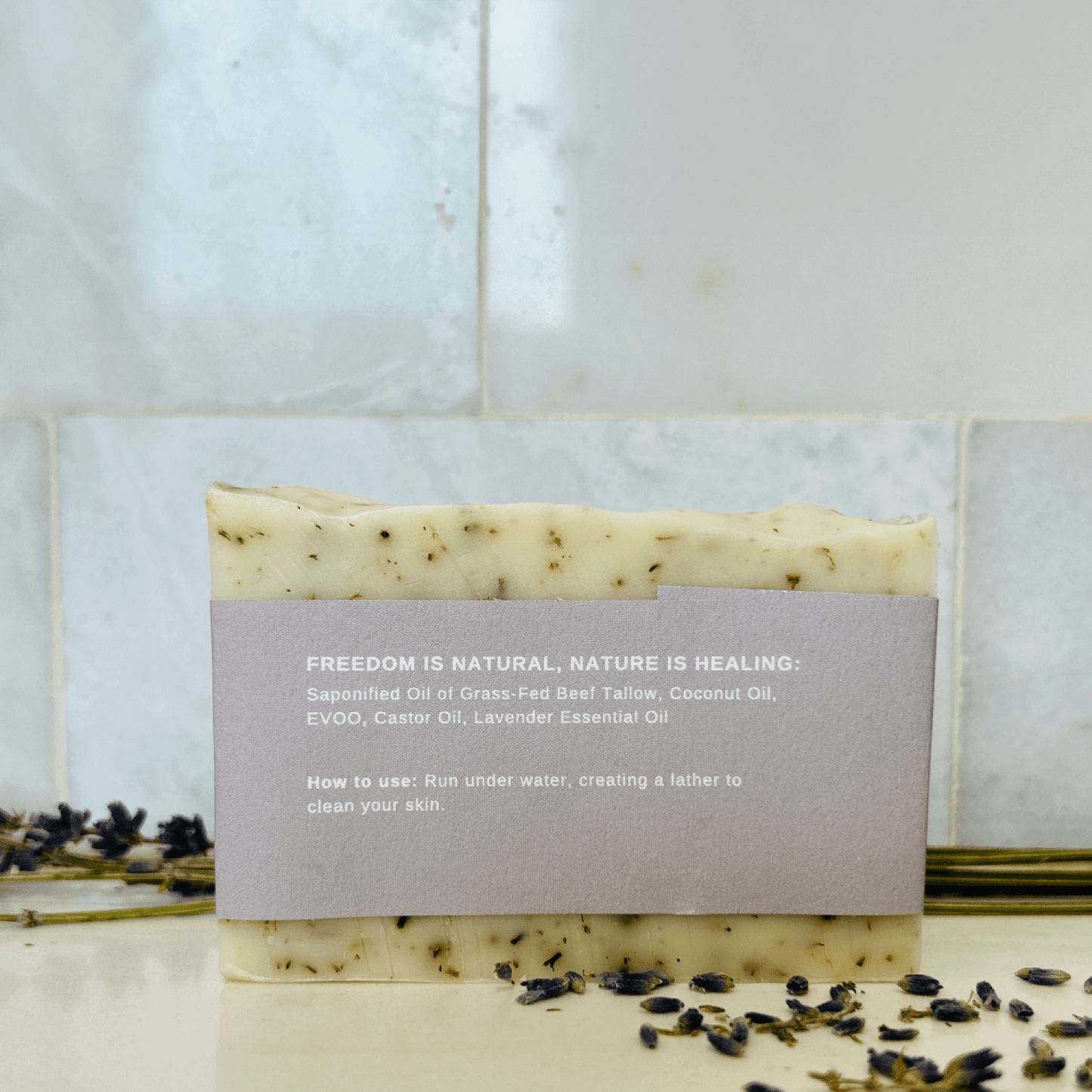 natural antibacterial Lavender Tallow Soap Bar for smooth skin