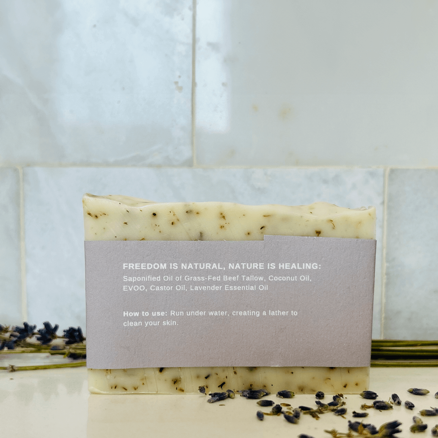natural antibacterial Lavender Tallow Soap Bar for smooth skin