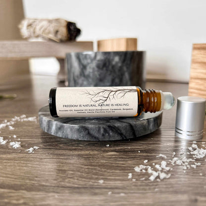 unisex fragrance oil for calm grounded energy Rooted in Nature Essence Roll-On Oil