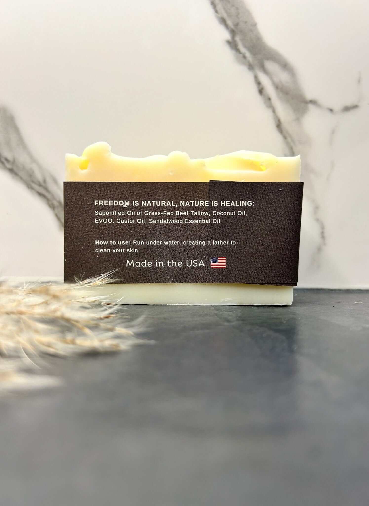 earthy Sandalwood Tallow Soap Barmade with grass fed tallow