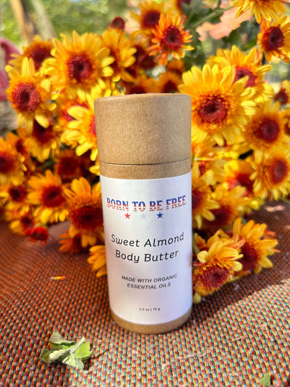 plastic free moisturizing tallow balm stick Sweet Almond Body Butter Stick