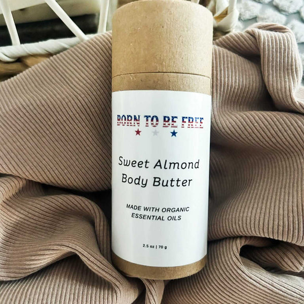 portable tallow lotion stick for dry hands and body Sweet Almond Body Butter Stick