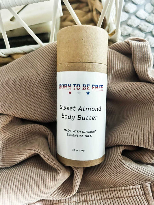 portable tallow lotion stick for dry hands and body Sweet Almond Body Butter Stick