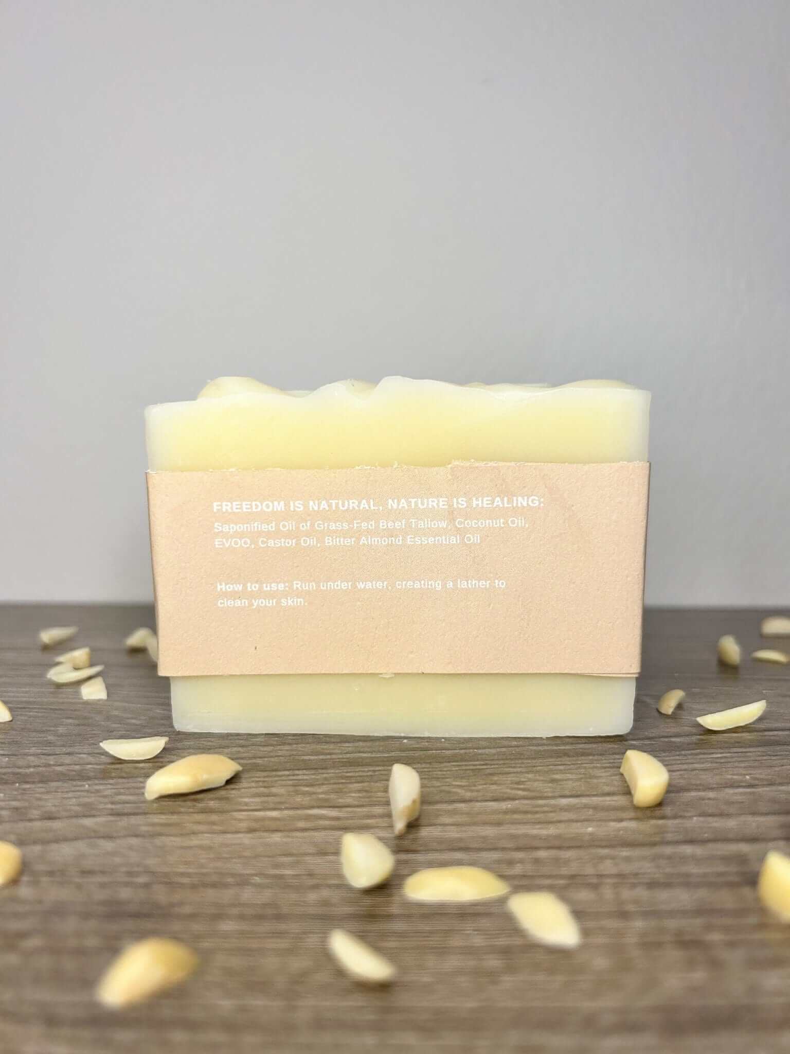 moisturizing Sweet Almond Tallow Soap Bar with clean ingredients