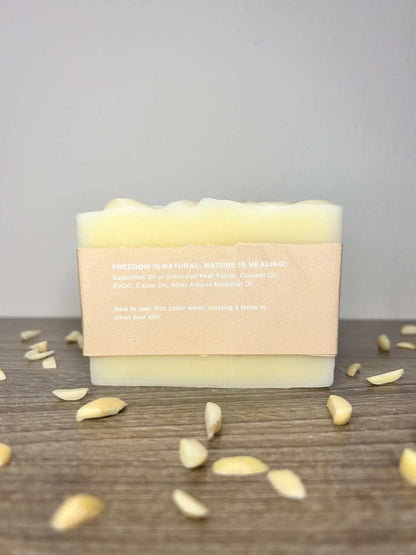 moisturizing Sweet Almond Tallow Soap Bar with clean ingredients