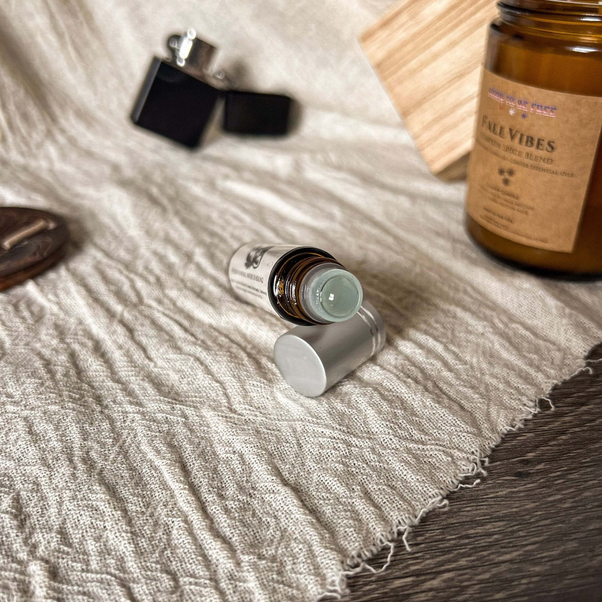 chemical free perfume oil with earthy depth Woods After Dark Essence Roll-On Oil