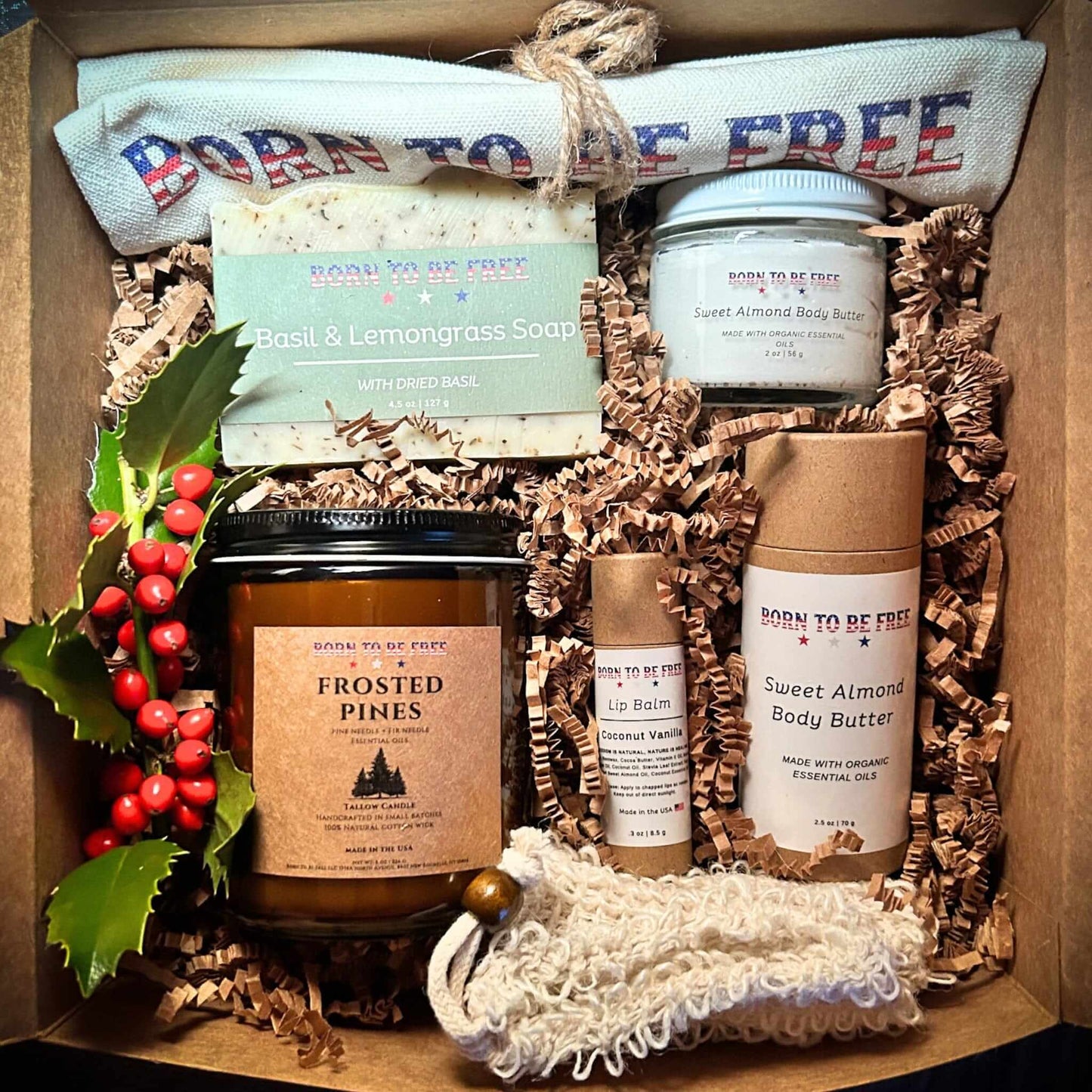 Frosted Glow Set - Holiday Gift Bundle with natural tallow skincare and candle for radiant winter skin