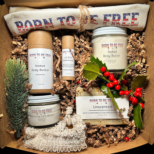 Holiday Pure Freedom Bundle featuring natural tallow skin care for winter routines, cozy self care nights, and meaningful seasonal gifting